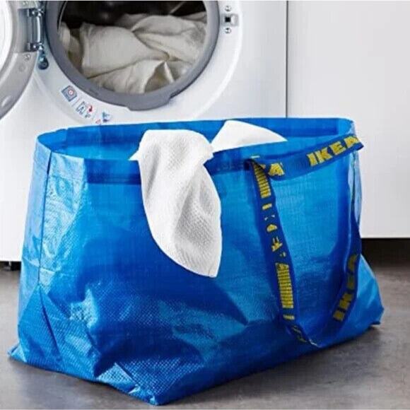 2 IKEA Bags Large Blue Reusable Shopping Bag Tote Laundry Moving Shopping NEW! - Picture 3 of 5